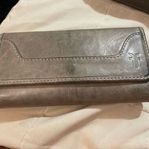Frye purse and matching wallet Gray in color